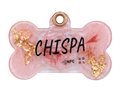 Placa NFC para mascotas · Modelo 3 — Resina con pan de oro