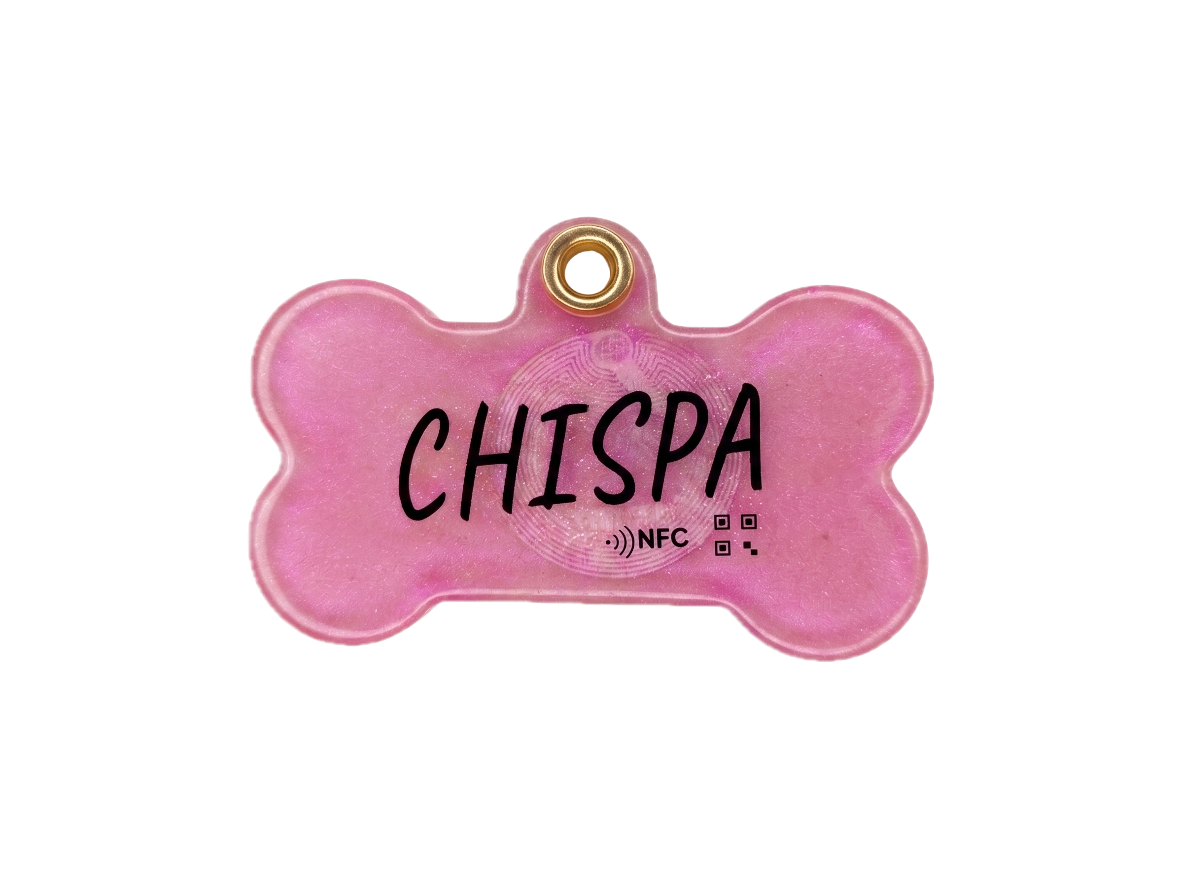 Placa NFC para mascotas · Modelo 4 — Resina nacarada